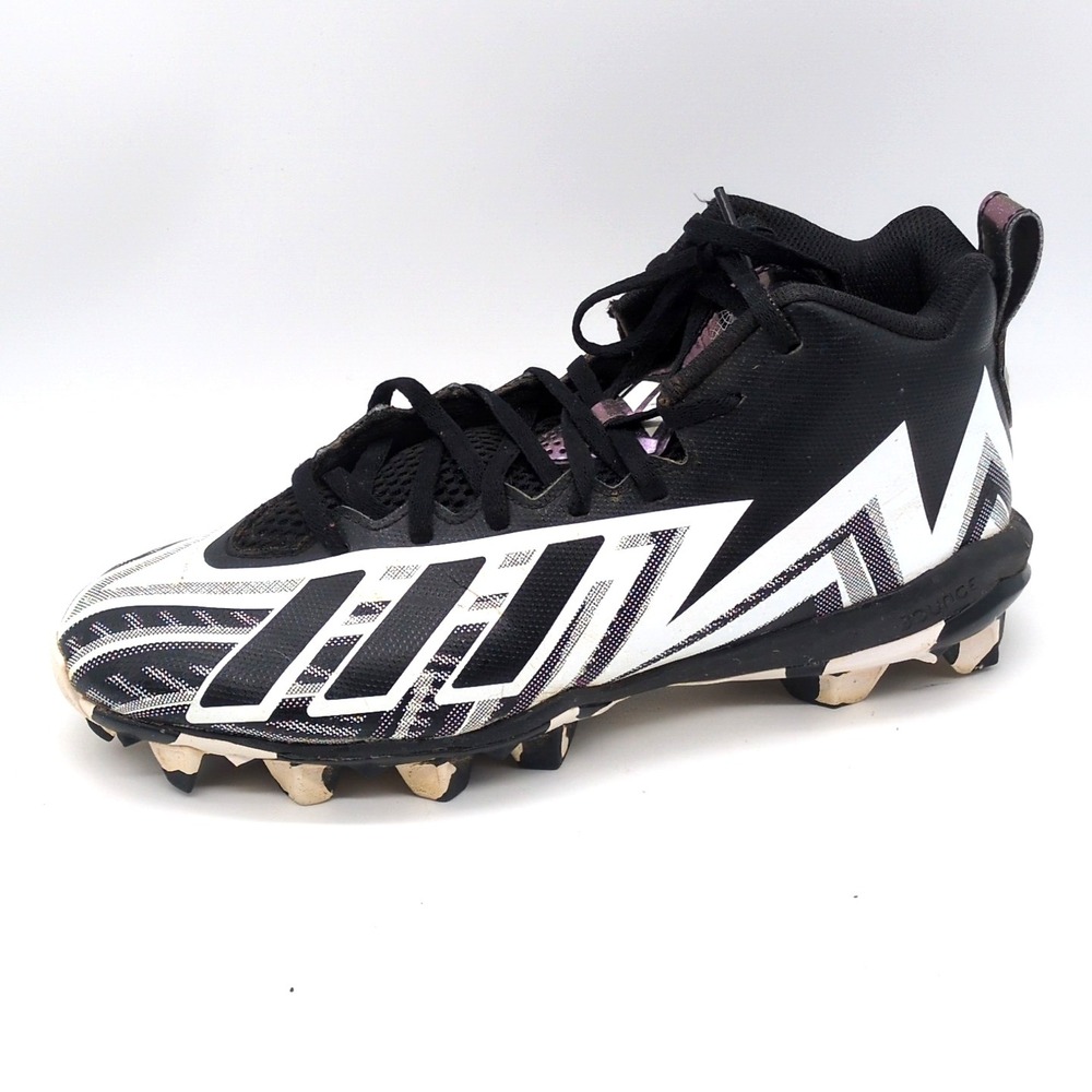 Adidas Shoes Mens Adizero Black White 8.5 Soccer Football Cleats Mid Top